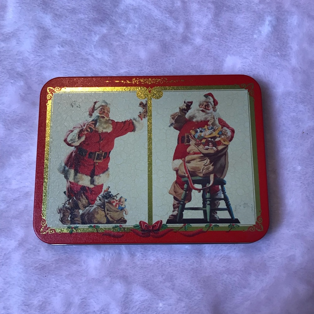 1994 Coca Cola Nostalgia Playing Cards2 Decks Vintage Tin Retro Santa Christmas